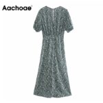 Aachoae-2020-Vintage-Floral-Print-Midi-Dress-Women-V-Neck-Chic-Pleated-Dress-Ruffle-Short-Sleeve-Party-Dresses-Robe-Femme