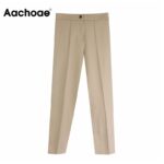 Aachoae-Women-Solid-Elegant-Pants-Leggings-Pleated-Side-Leg-Split-Pencil-Pants-Lady-Zipper-Fly-Casual-Skinny-Trousers-Pantalon