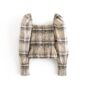 Aachoae 2020 Plaid Print Blouse Women Long Sleeve Casual Crop Top Shirt Square Collar Sexy Stretch Bodycon Shirts Blouses Blusas
