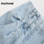 Aachoae-Light-Blue-Color-Paperbag-Pants-Jeans-Women-Pleated-Loose-Casual-Cowboy-Jeans-Lady-Back-Elastic-Waist-Long-Trousers