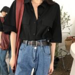Aachoae-Women-Solid-Blouse-Batwing-Half-Sleeve-Loose-Shirt-Tunic-Pockets-Casual-Ladies-Tops-Office-Wear-Blouses-Camisas-Mujer