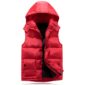 Lusumily Women's Hoodie Vest Winter Warm Thicken Casual Windbreaker Solid Colors Red Sleeveless Jacket Female Classic Waistcoat