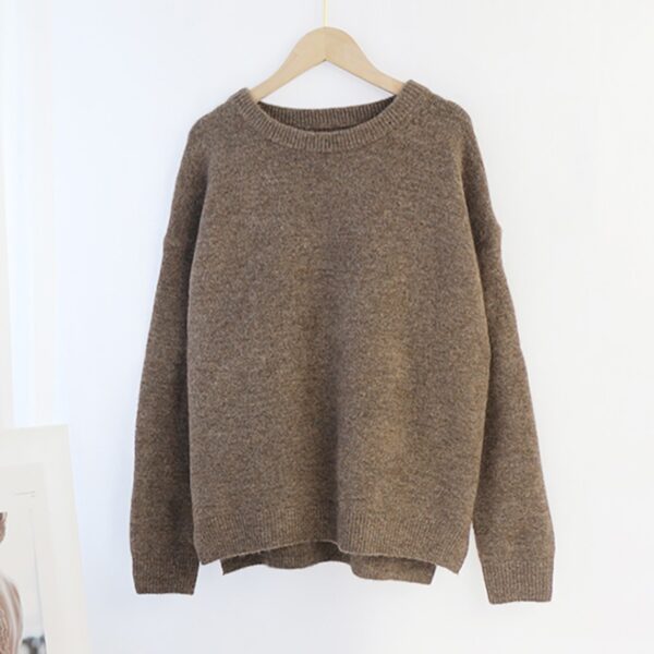 Aachoae O Neck Cashmere Pullover Sweater Women Batwing Long Sleeve Loose Soft Wool Sweaters Knitted Jumpers Casual Tops Pullover