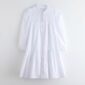 Aachoae Loose Cotton White Dress Women 2020 Embroidery Lace Patchwork Casual Mini Dress Lady Hollow Out Chic Dresses Femme Robe