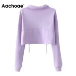 Aachoae-Casual-Solid-Hoodies-Women-Batwing-Long-Sleeve-Loose-Ladies-Tops-Zipper-Lace-Up-Short-Sweatshirts-Harajuku-Pullovers