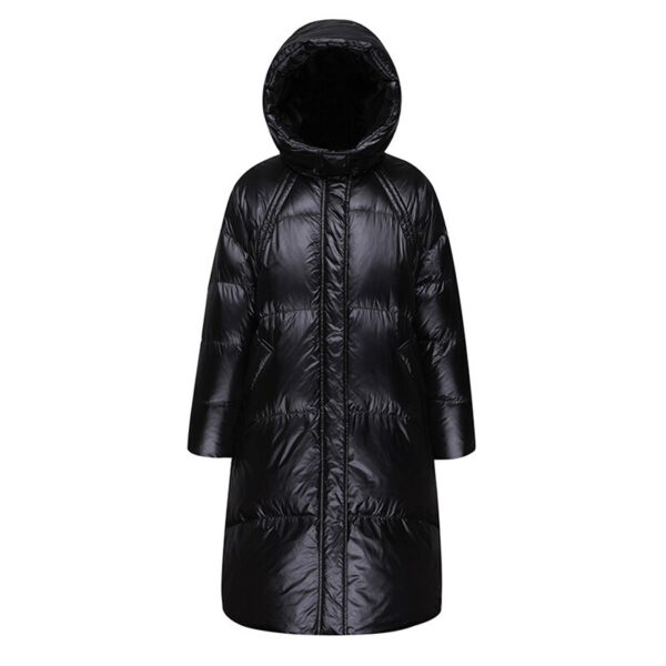 Aachoae Casual Black Parka Women Batwing Sleeve Straight Long Coat Office Wear Hooded Coats Lady Warm Winter Autumn Outerwear