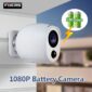 Fuers Outdoor IP Camera 1080p HD Battery WiFi Wireless Surveillance Camera 2MP Home Security PIR Alarm Audio Low Power