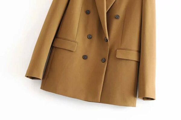 2020 Winter Women Double Breasted Blazer Coat Office Lady Slim Elegant Jackets
