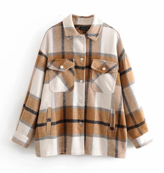 Toppies 2020 Autumn Winter Plaid Oversize Jackets Loose Causal Checker Streetwear Coat