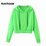 Aachoae-Fashion-Hoodies-Women-Zipper-Hooded-Sweatshirt-Solid-Batwing-Long-Sleeve-Casual-Crop-Top-Green-Sweatshirt-Woman-Outwear