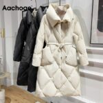 Aachoae-Winter-Autumn-Thicken-Warm-Parka-Women-Long-Sleeve-Solid-Casual-Long-Coat-Female-Bandage-Pocket-Office-Coat-Outerwear