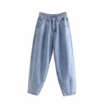 Aachoae-Women-Streetwear-Pleated-Mom-Jeans-High-Waist-Loose-Slouchy-Jeans-Pockets-Boyfriend-Pants-Casual-Ladies-Denim-Trousers