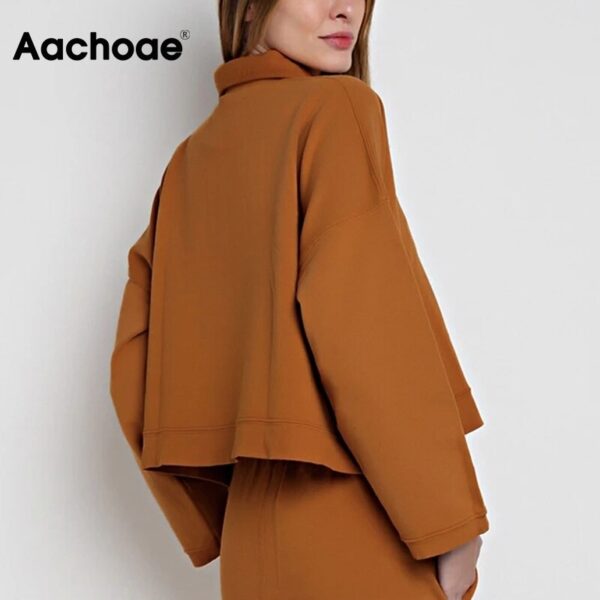 Aachoae Women Casual Solid Batwing Long Sleeve Oversize Blouse Shirt Turn Down Collar Loose Basic Ladies Tops Autumn Spring 2020