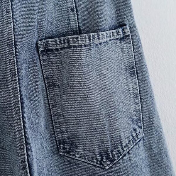 Aachoae Women High Waist Blue Jeans 2020 Harajuku Pleated Long Mom Jeans Pants Ladies Casual Pockets Denim Trousers Streetwear