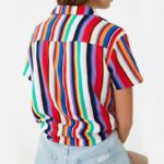 Aachoae-Blouse-Women-2020-Summer-Short-Sleeve-Blouse-Shirt-Striped-Turn-Down-Collar-Office-Shirt-Casual-Tops-Plus-Size-Blusas