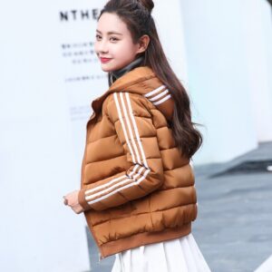 Autumn Women Jacket Coat Fashion Girls Short Winter Hooded Coat Warm S-3XL Zipper Army Green Long Sleeve Parkas Female