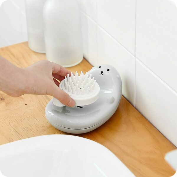 Cartoon drain soap box bathroom kitchen organizer soap holder plastic anti-slip sponge storage dish bathroom accessories molds