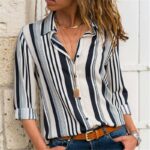 Aachoae-Blouses-Women-2020-Long-Sleeve-Striped-Shirt-Turn-Down-Collar-Lady-Office-Shirt-Autumn-Blouse-Top-Blusas-Mujer-Plus-Size