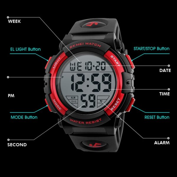 SKMEI Chrono Men Watch Top Luxury Brand Sport Watch Electronic Digital Male Wrist Clock Man 50M Waterproof Men's Watches 1258