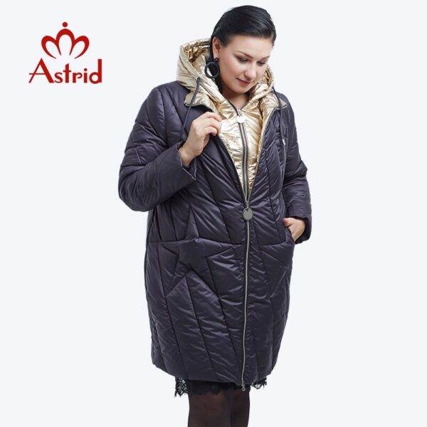 New 2018 winter jacket women Fashion Design Golden Hooded Winter Jacket Women Warm Long FR-5076