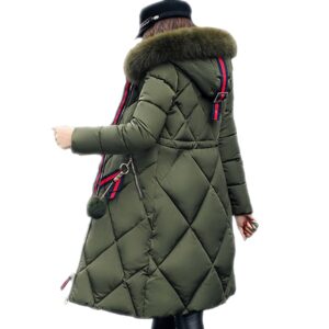 Big Fur Winter Coat Thickened Parka Women Stitching Slim Long Winter Coat Down Cotton Ladies Down Parka Down Jacket Women