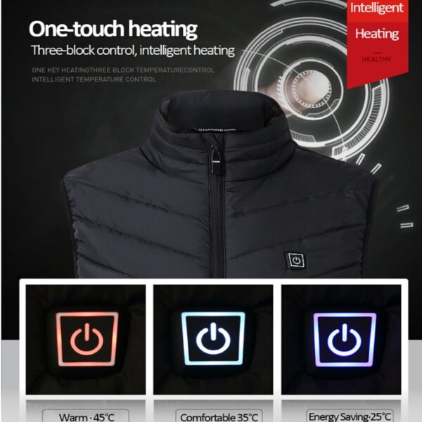 Warm Men Women Winter USB Infrared Heating Vest Flexible Electric Thermal Waistcoat Fish Hiking Euro Size S-4XL Outdoor Jackets