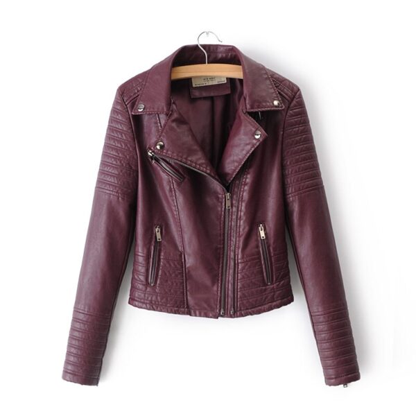 2020 New Fashion Women Soft Motorcycle Faux Leather Jackets Ladies Long Sleeve Autumn Winter Biker Streetwear Black Pink Coat
