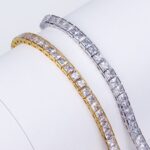 4mm-Width-Square-Tennis-Bracelet-Zirconia-Hiphop-Jewelry-1-Row-Bling-CZ-Men/Women-Fashion-Charm-Gold-Silver-Color-Bracelets-Gift