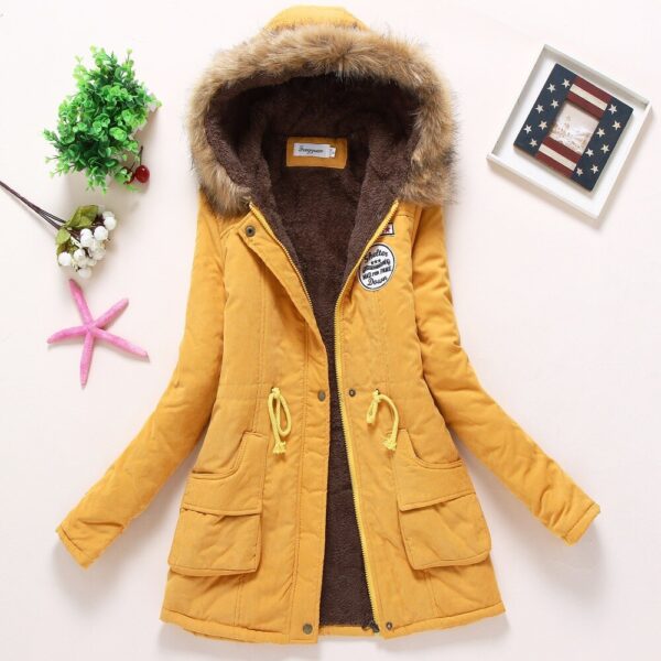 Fitaylor New Winter Padded Coats Women Cotton Wadded Jacket Medium Long Parkas Thick Warm Hooded Quilt Snow Outwear Abrigos