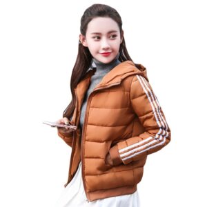 Autumn Women Jacket Coat Fashion Girls Short Winter Hooded Coat Warm S-3XL Zipper Army Green Long Sleeve Parkas Female