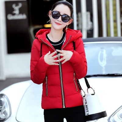 2020 Winter Jacket women Plus Size Womens Parkas Warm Outerwear solid hooded Coats Short Female Slim Cotton padded Casual tops