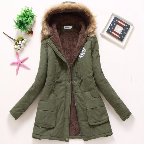 Fitaylor New Winter Padded Coats Women Cotton Wadded Jacket Medium Long Parkas Thick Warm Hooded Quilt Snow Outwear Abrigos