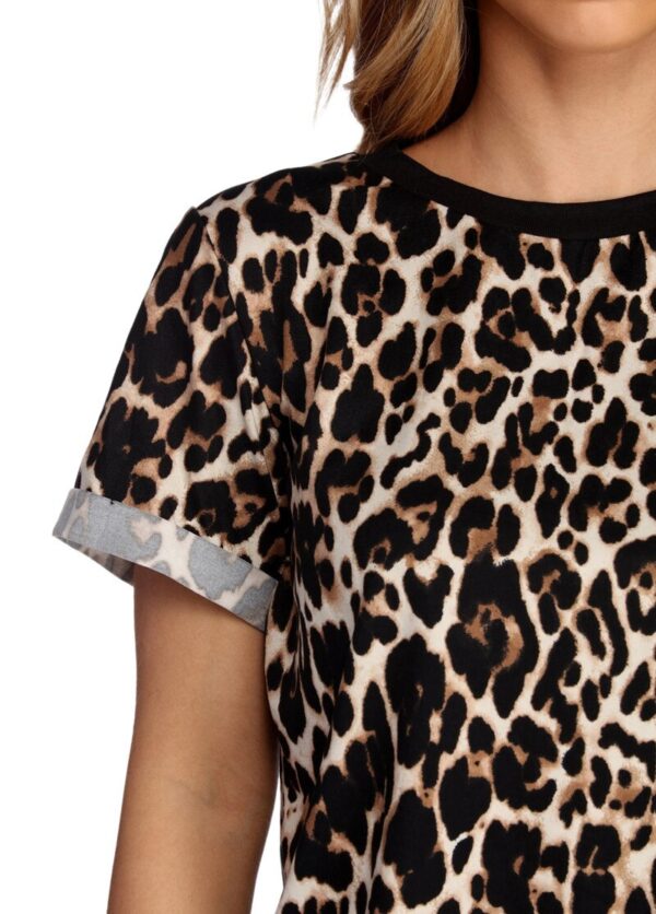 Aachoae Women Summer T shirt 2020 Leopard T Shirt Short Sleeve Casual Tops Tees Plus Size Sexy Streetwear T-shirt Camisas Mujer