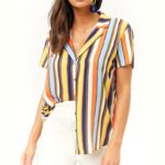 Aachoae-Blouse-Women-2020-Summer-Short-Sleeve-Blouse-Shirt-Striped-Turn-Down-Collar-Office-Shirt-Casual-Tops-Plus-Size-Blusas