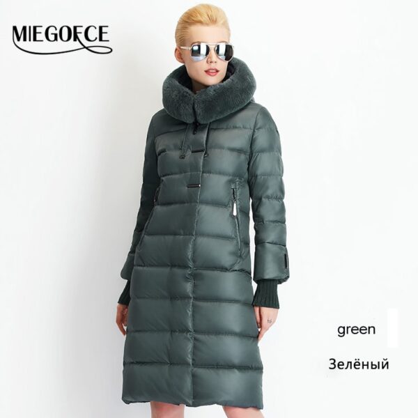 MIEGOFCE 2020 Women's Coat Jacket Medium Length Women Parka With a Rabbit Fur Winter Thick Coat Women New Winter Collection Hot