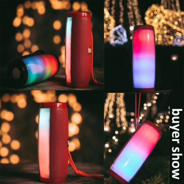 Portable Speakers Bluetooth Column Wireless Bluetooth Speaker Powerful High BoomBox Outdoor Bass HIFI TF FM Radio with LED Light