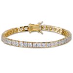 4mm-Width-Square-Tennis-Bracelet-Zirconia-Hiphop-Jewelry-1-Row-Bling-CZ-Men/Women-Fashion-Charm-Gold-Silver-Color-Bracelets-Gift