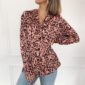 Aachoae Women Blouses Autumn Leopard Blouse Long Sleeve Turn Down Collar Lady Office Shirt Loose Tops Plus Size Blusas Chemisier