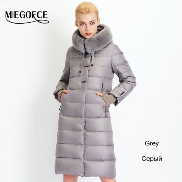 MIEGOFCE 2020 Women's Coat Jacket Medium Length Women Parka With a Rabbit Fur Winter Thick Coat Women New Winter Collection Hot