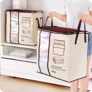 2020 new Non-woven Portable Clothes Storage Bag Organizer 45.5*51*29cm Folding Closet Organizer For Pillow Quilt Blanket Bedding