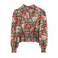 Aachoae Boho Floral Print Womens Tops And Blouses Puff Sleeve Hollow Out Shirt Elastic Waist Holiday Blouse Top Camisas Mujer