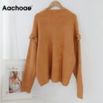 Aachoae-Solid-Knitted-Sweater-Women-Batwing-Sleeve-Loose-Casual-Lady-Pullover-Sweaters-Button-Decorate-O-Neck-Tops-Pull-Femme