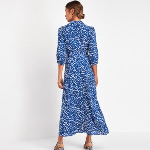 Aachoae 2020 Women Long Printed Dresses Three Quarter Sleeve Bohemian Maxi Dress Turn Down Collar Shirt Dress Vestidos Mujer