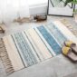 Retro Bohemian Carpet Hand Woven Cotton Linen Carpet Rug Bedside Rug Geometric Floor Mat Living Room Bedroom Carpet Home Decor