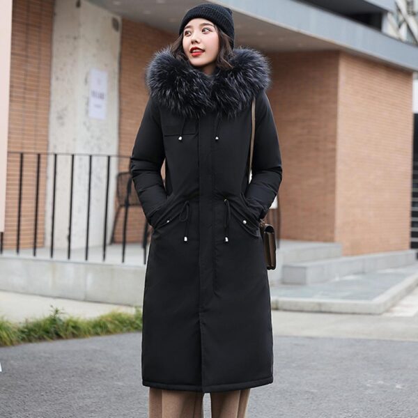 Vielleicht -30 Degrees Snow Wear Long Parkas Winter Jacket Women Fur Hooded Clothing Female Fur Lining Thick Winter Coat Women