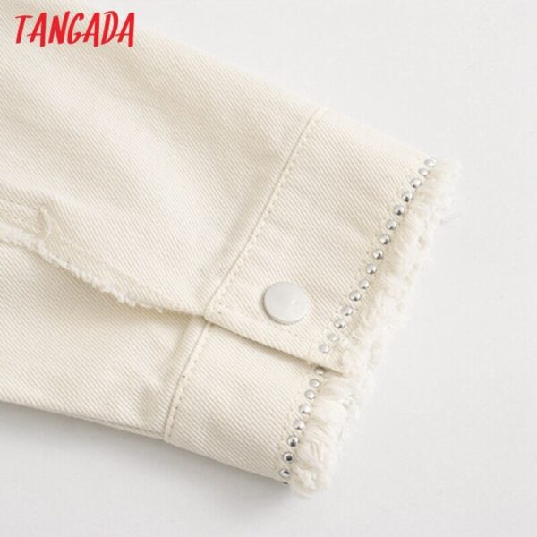 Tangada Women Beige Cotton Tassel Coats Jacket Loose Long sleeves 2020 Autumn Winter Ladies Elegant coat CE494