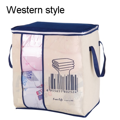 2020 new Non-woven Portable Clothes Storage Bag Organizer 45.5*51*29cm Folding Closet Organizer For Pillow Quilt Blanket Bedding