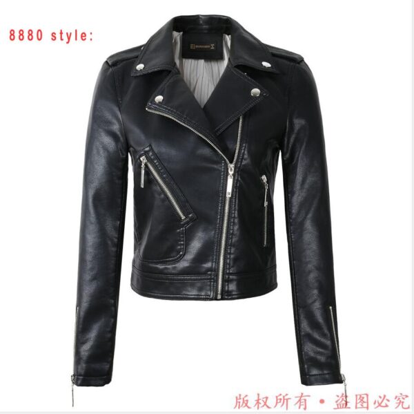 Brand Motorcycle PU Leather Jacket Women Winter And Autumn New Fashion Coat 4 Color Zipper Outerwear jacket New 2020 Coat HOT