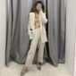 Aachoae Solid Two Piece Office Wear Suit Blazer Set Women Long Sleeve Suit Jacket Coat With High Waist Wige Leg Cuff Trousers