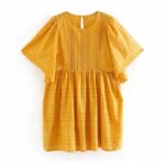 Aachoae-Women-Sweet-O-Neck-Cotton-Embroidery-Mini-Dress-Summer-Hollow-Out-Yellow-Dresses-Flare-Short-Sleeve-Holiday-Casual-Dress